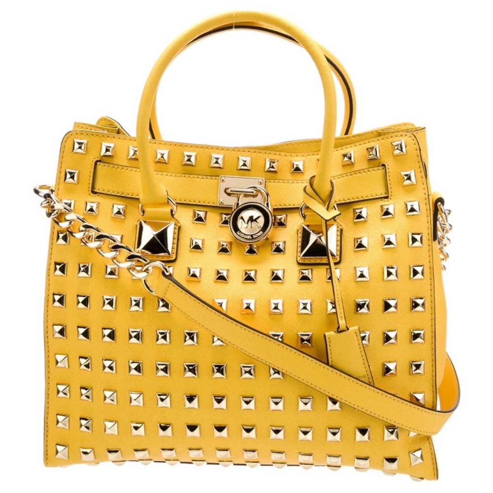 MICHAEL Michael Kors Yellow Studded Shoulder Bag